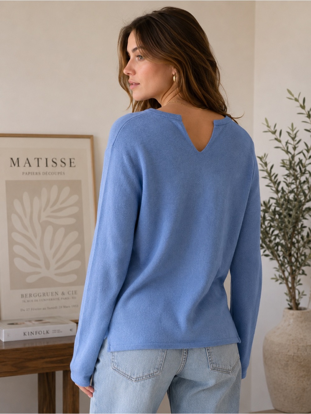 Tommy Hilfiger Light Blue Open Back Sweater Preppy Knit Medium